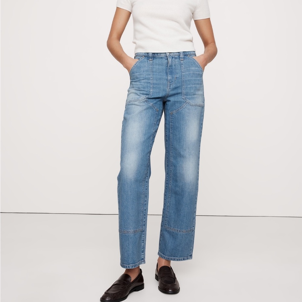 Banana Republic High-Rise Straight Cargo Jean Ankle Women's 30 L
